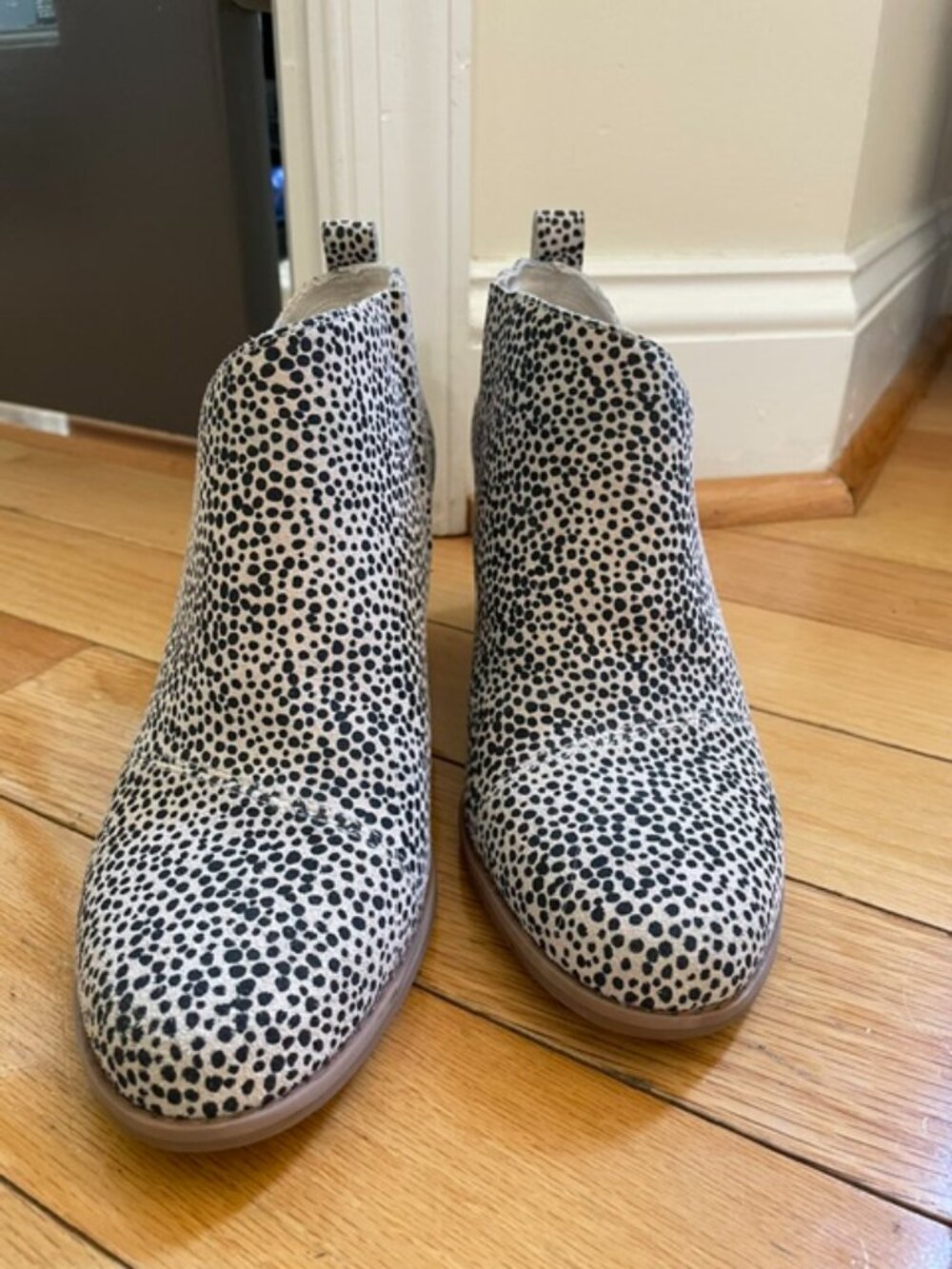 TOMS Dalmation Print Wedge Ankle Booties - Size 7.5